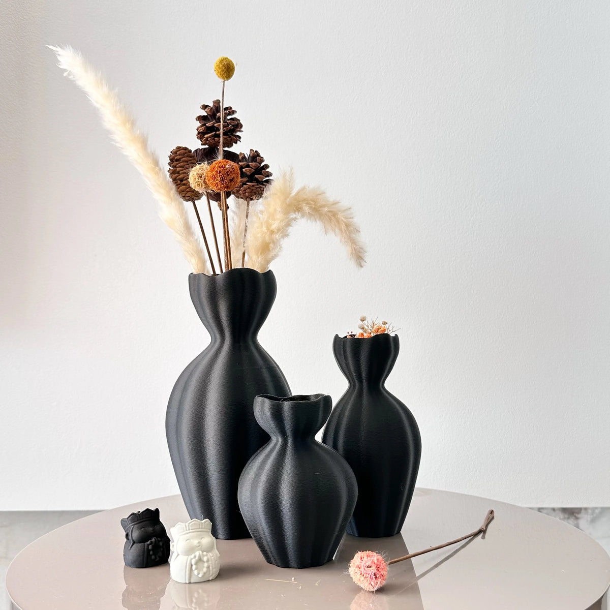 Zumi's 3-Piece Creative Pumpkin Art Vase Set