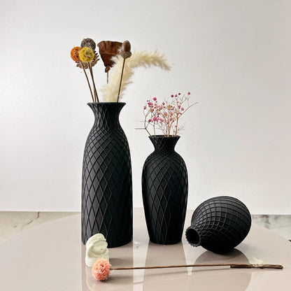 Zumi's 3-Piece Set of Spider Web Textured Vase