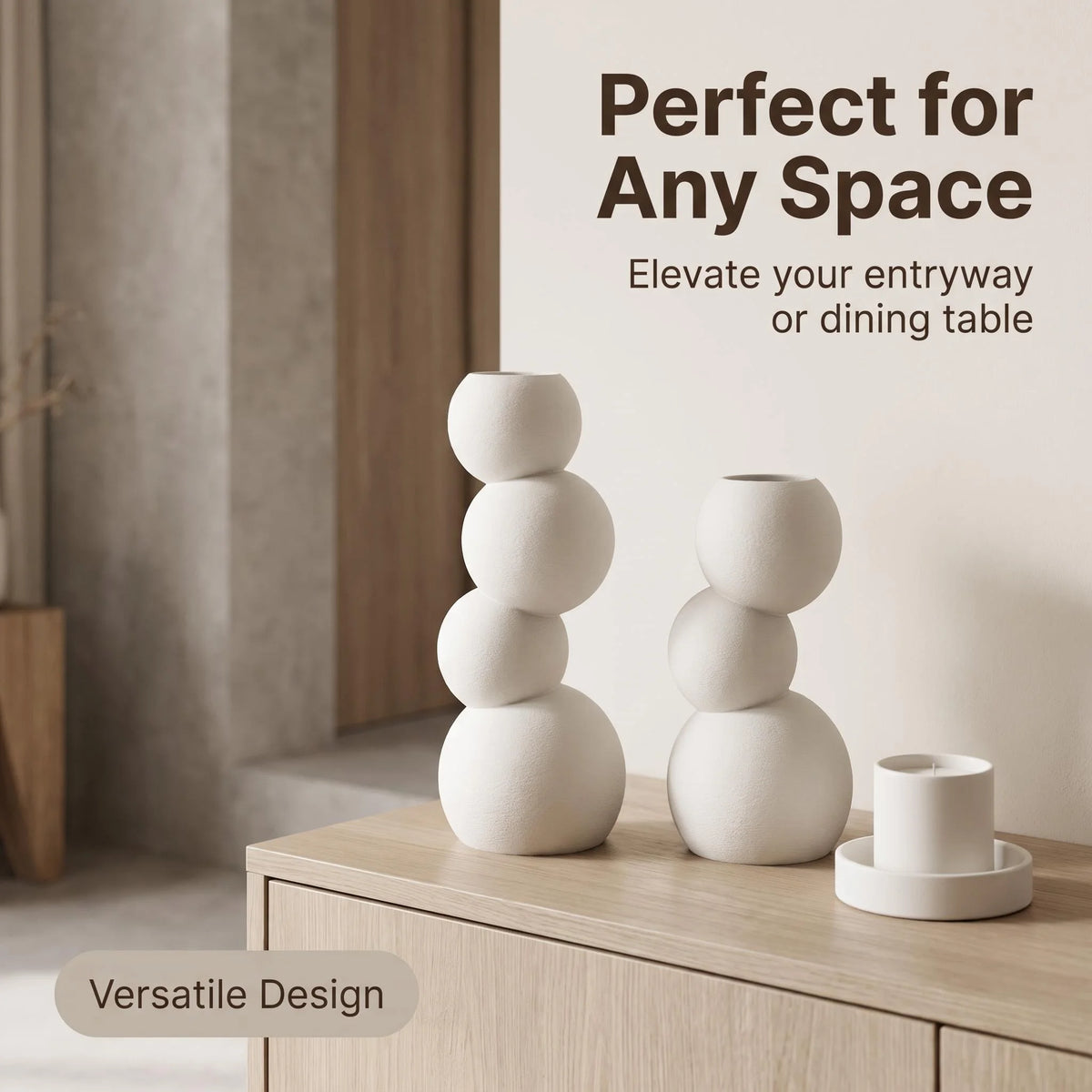 Zumi's 2-Piece Wabi-Sabi Irregular Decorative Vase Set