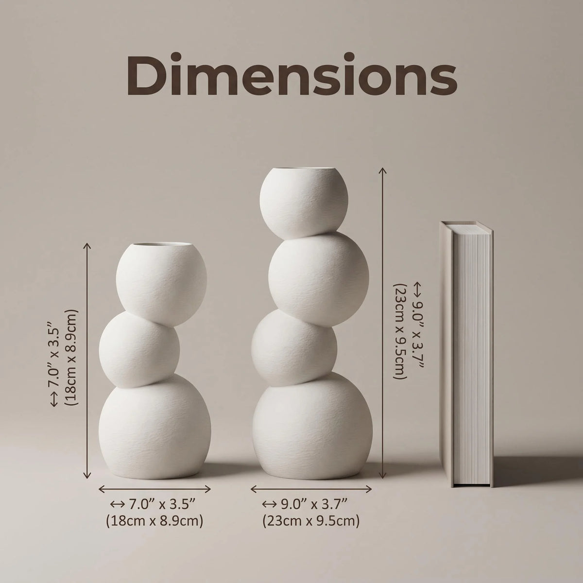 Zumi's 2-Piece Wabi-Sabi Irregular Decorative Vase Set